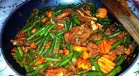 beef stew on a metal pan